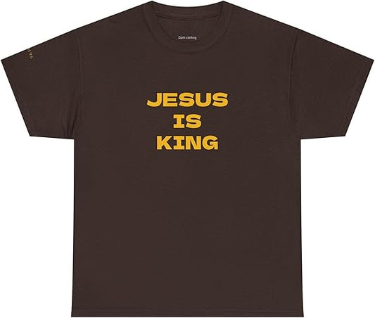 Jesus is King Unisex Cotton T-Shirt, Multiple Colors, S-3XL, Christian Faith Design