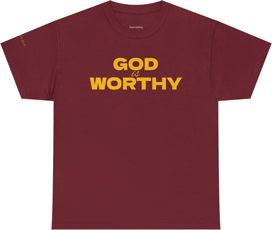 Leviticus 26:11 God is Worthy T-Shirt | Christian Faith Shirt | Bible Verse Apparel Ruby